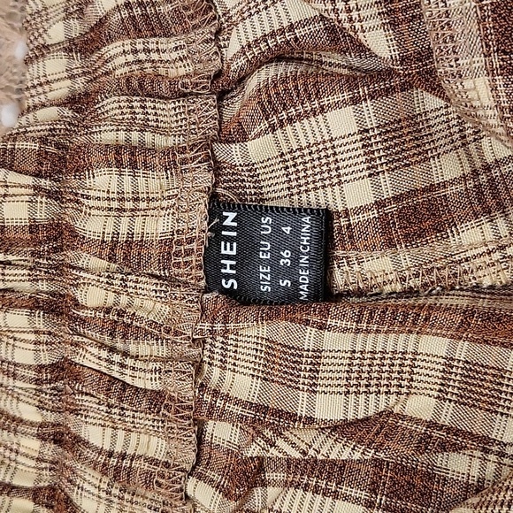 Shein brown plaid pants - Picture 8 of 9